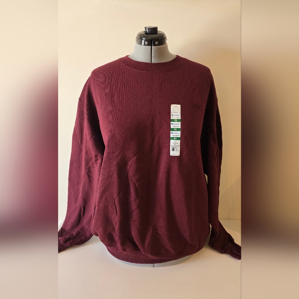 Champion Eco Authentic Fleece Crewneck Sweatshirt Burgundy XL NWT